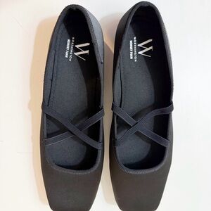 Worthington Memory Foam Black Satin Ballet Style Flats Size 8.5